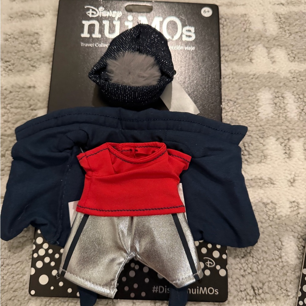 Disney navy hoodie set with red top and silver pants